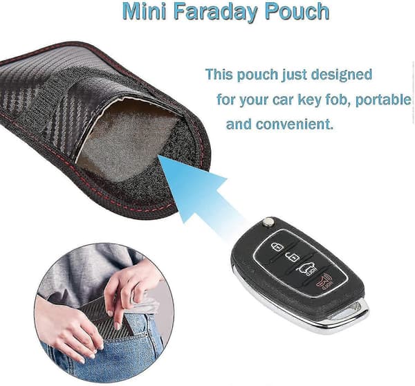 Faraday Nøglefob Beskytter - 2 Pak Mini Tyverisikring Pung Nøglefob