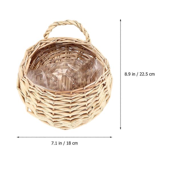 Vävd blomkorg för förvaring med beige rotting 1 stycke