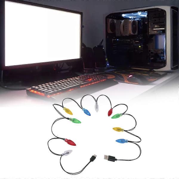 USB C LED-ljusslinga, färgglad telefonladdningskabel, USB till typ C