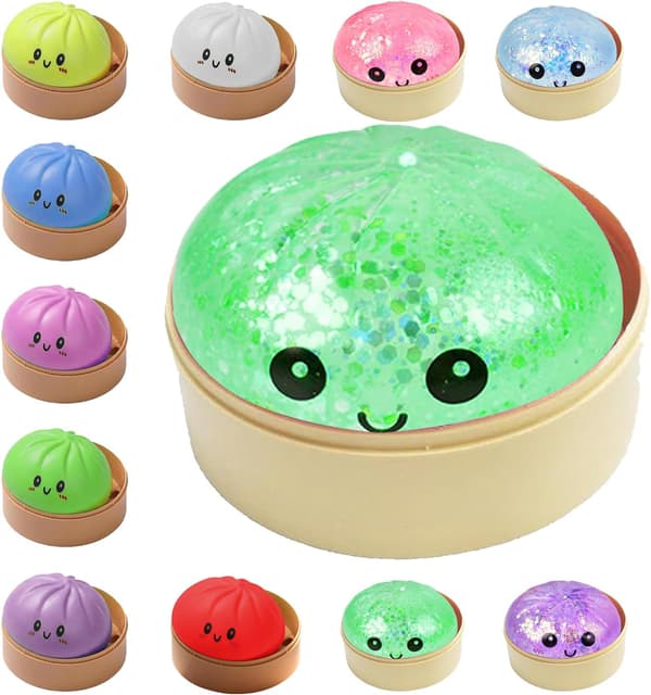 Dumplings Squishy Mystery Mini Dumplings Squishy Stressbolde Fidget Sensorisk Legetøj Blød Klemme Dekompression Dej (Lilla-A) Green-a