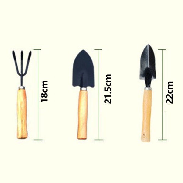 Trädgårdsuppsättning kratta spets spade trädgårdsarbete verktyg tredelad mini suckulent växt lossning blomma spade-stor