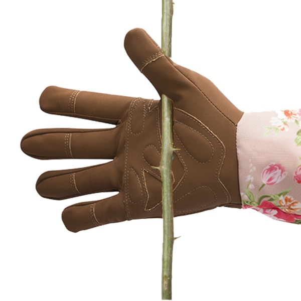 Print beskärningshandskar för män/kvinnor, Anti-Thorn Trädgårdshandskar för plantering av blommor - mörkbrun