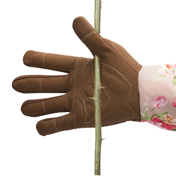 Trädgårdshandskar med tryck för män/kvinnor, Anti-Thorn trädgårdshandskar för plantering av blommor-mörkbrun