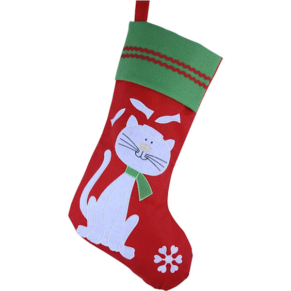 Nydelige broderte julekatt-julestrømper - Ideelle julegaver til katten - 40 cm lange (katt)