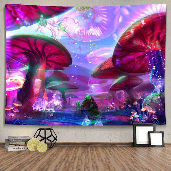 Blacklight Astronaut Gobelin UV-reaktiv Planter Gople Neon Galaxy Rumvæg Hængende til Værelse W59×H51