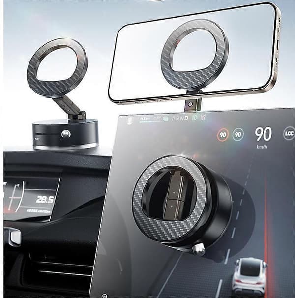Foldable Magnetic Phone Holder with Suction Cup in Aluminum Alloy