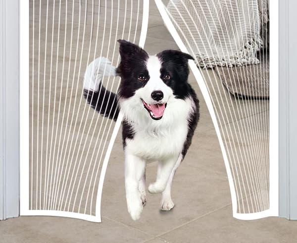 Magnetic Insect Screen for Double Doors, Keeps Flies and Insects Out, White, 1 Piece White White 110*210CM