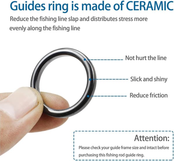 Ceramic Guide Replacement - Fishing Rod Guide Replacement - 11 Sizes Rod Ceramic Guide Rings, Fishing Rod Guide Replacement