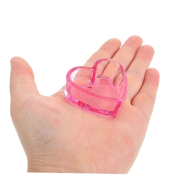 Hjerteformet glas negleskål akryl væskeholder til gør-det-selv manicure