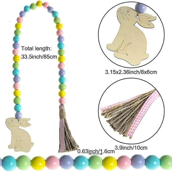 Påske treperlekrans Gårdshus Rustikk Vårperlekrans Bønne Boho Perler Lagdelt Brett Tilbehør