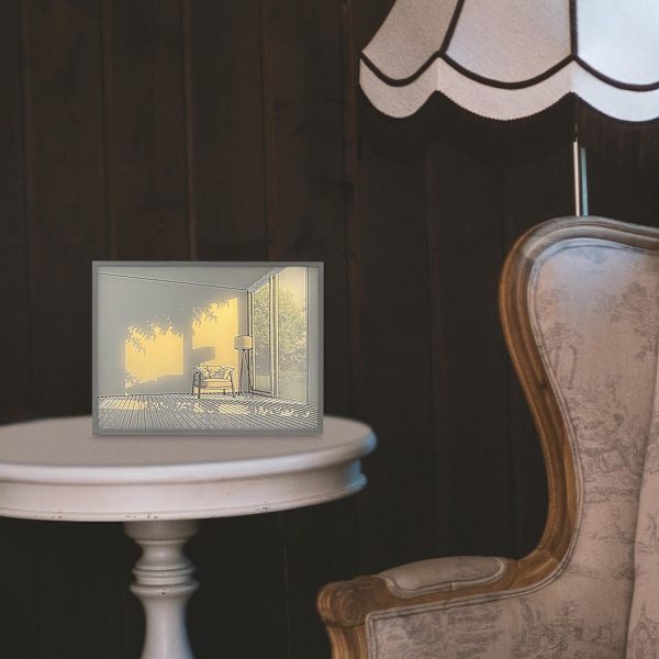 LED-belysning Dekorationsmålning, Vägglampa Skugga Lampa Ambient Lights LED Lysande Fotoram för Hotellfest Kök Bröllop, L Stol Golvlampor