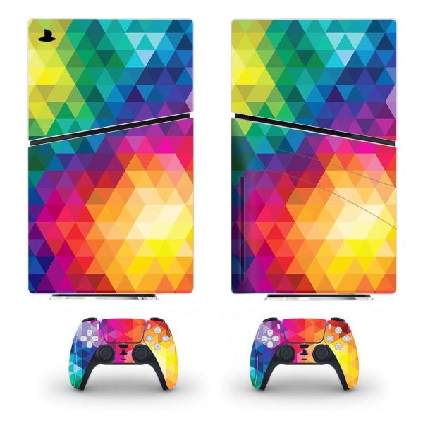 Playstation 5 Slim Ps5 Slim värikäs ihokalvo ja ohjainteipit, naarmuuntumaton (levy) Style04