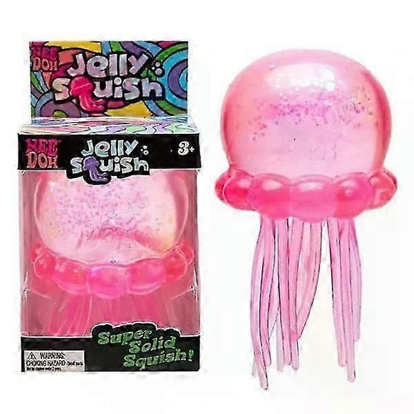 Manet Jelly Squish Stress Fidget Sensorisk Leksak för Barn Vuxen Rosa