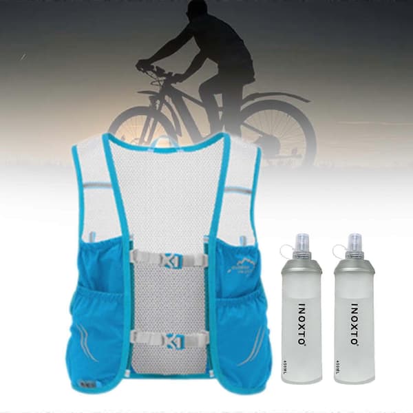 Hydration Rygsæk Løbevest til Kvinder og Mænd til Løb, Jogging, Cykling Blue M