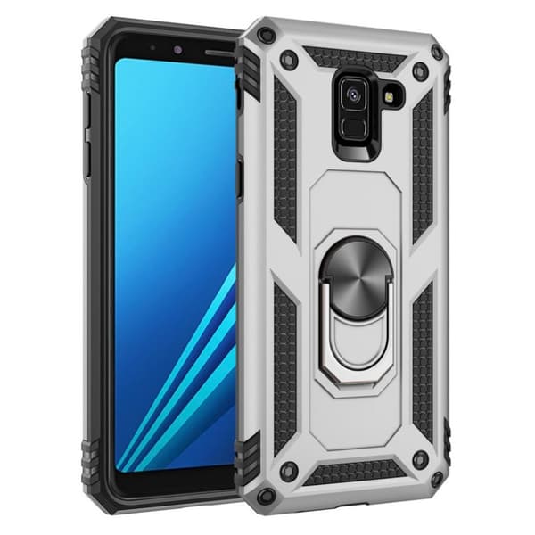 Bofink Combat Samsung Galaxy A8 (2018) kuori - Hopea/Harmaa Silvergrå silver