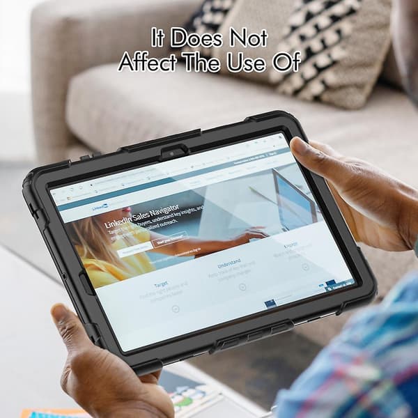 iPad 9:e/8:e/7:e generationens fodral, iPad 10.2 fodral 2021/2020/2019, [Barnsäkert] Ambison helkroppsskyddsfodral, 360 roterbart stativ och handrem