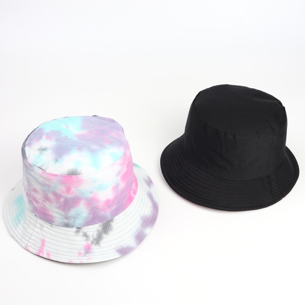 Tie Dye Bøttehatt Reversibel Bomull Flerfarget Fiskerlue Pakkbar Solhatt