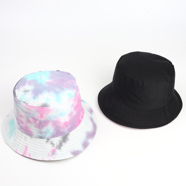 Tie Dye Bucket Hat Vändbar Bomull Multifärgad Fiskarekeps Packable Solhatt