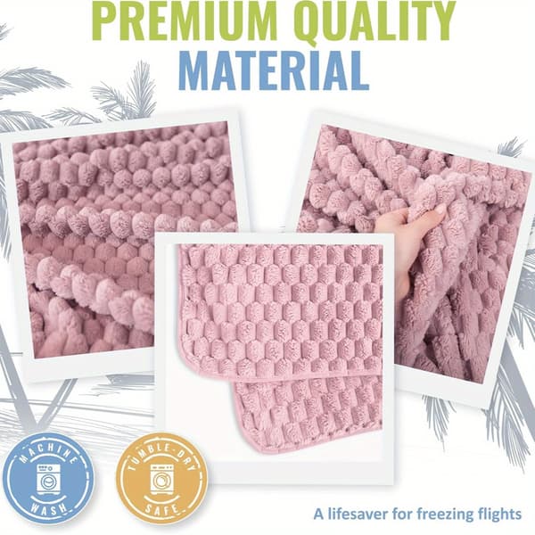 Premium Polyester Tropisk Avlång Resefilt med Broderad Logotyp – Mångsidig 2-i-1 Flanellfilt Perfekt för Flygresor – Maskintvättbar