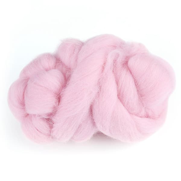 55g Farget Nålefilting Ull Roving Spinning Søm Trimming Håndarbeidsmateriale (Rosa)