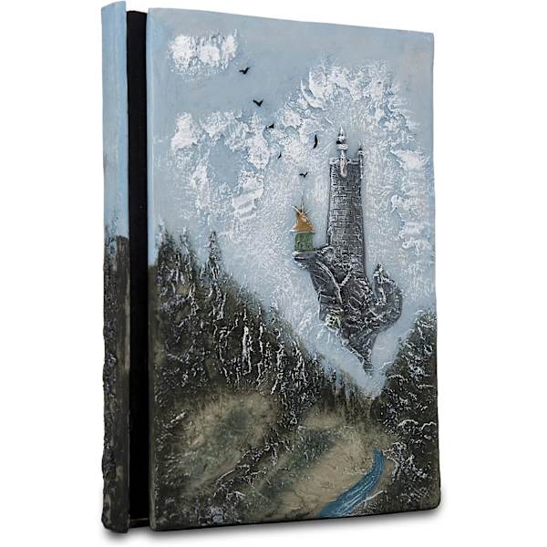 3D Relief Notebook Journal Writing Embossed Notebook Journal Handmade Daily Notepad Antique Travel Diary(7.3\" x 5.1\" (Blå-slot)