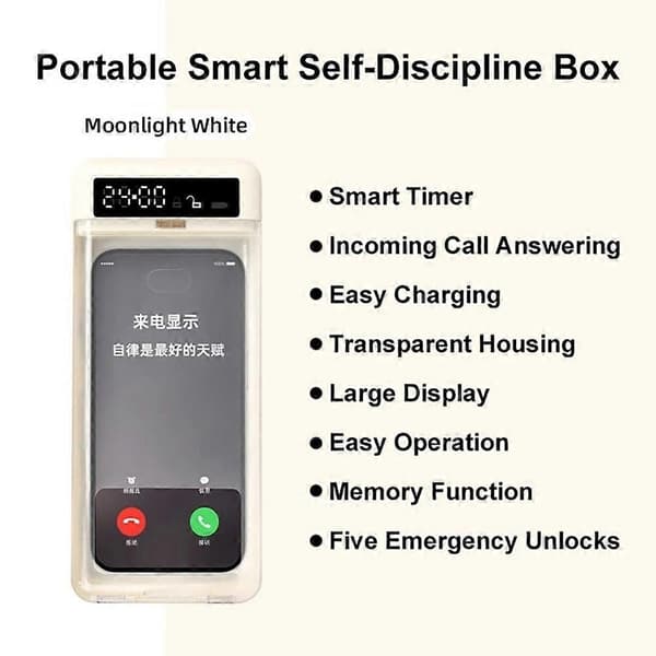 Bærbar Smart Auto Telefon Timer Låseboks med Timer 99 Timer Selvkontroll TimerLocker for Barn Studenter Fokus Tilbake Blå