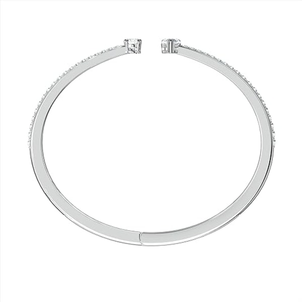 Attract Manchet Armbånd Smykkekollektion, Rhodium Tone Finish, Klare Krystaller