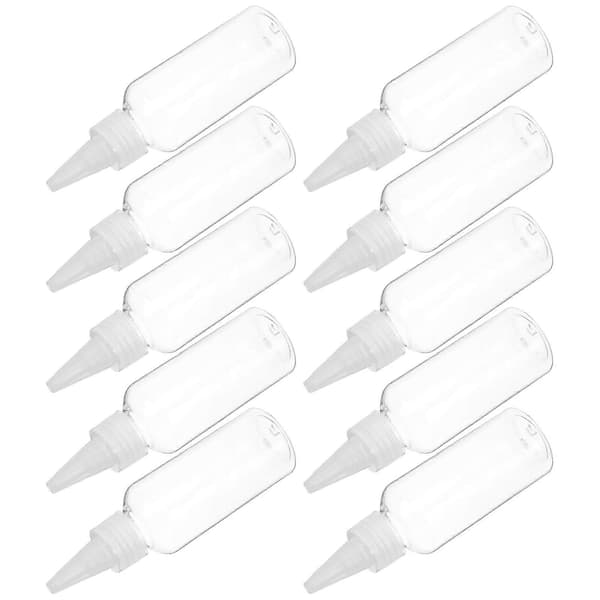 60 ml klar plastflaska med spetsig munstycke för förvaring, 30-pack