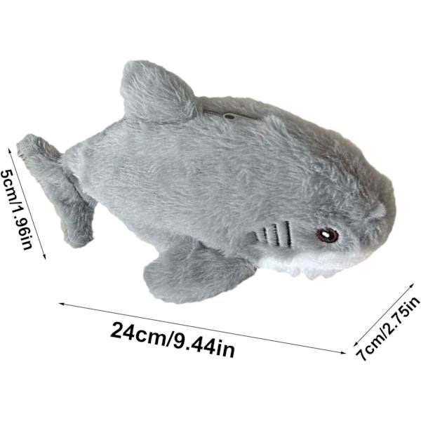 Plush Pennfodral - Multifunktionell Söt Cartoon Penna Förvaringspåse Plush Haj | Stor Kapacitet Rolig Blixtlås Pennfodral | Haj Pennfodral