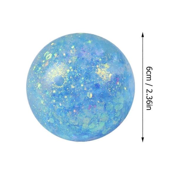 Glitter Maltos Squishy Leksak 6 cm TPR för Stresslindring Sensorisk Lek Blue ball