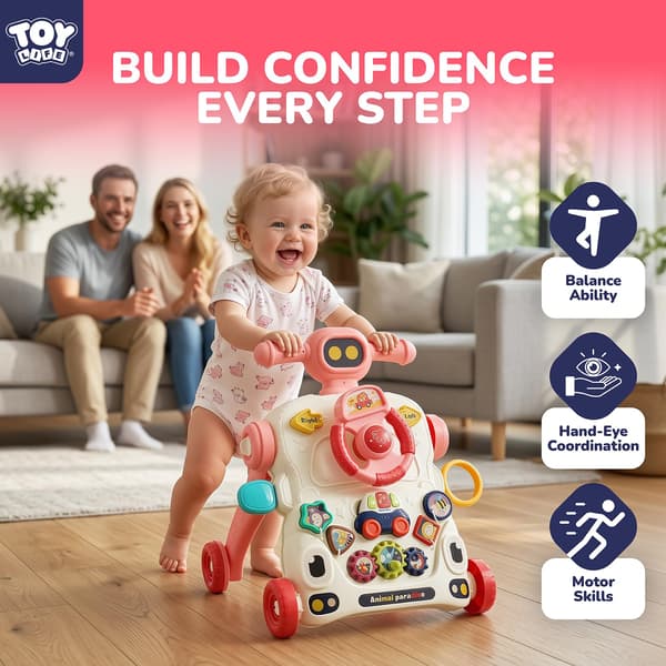 TOY Life 3-in-1 Baby Walker, Activity Table, 6-36 Months