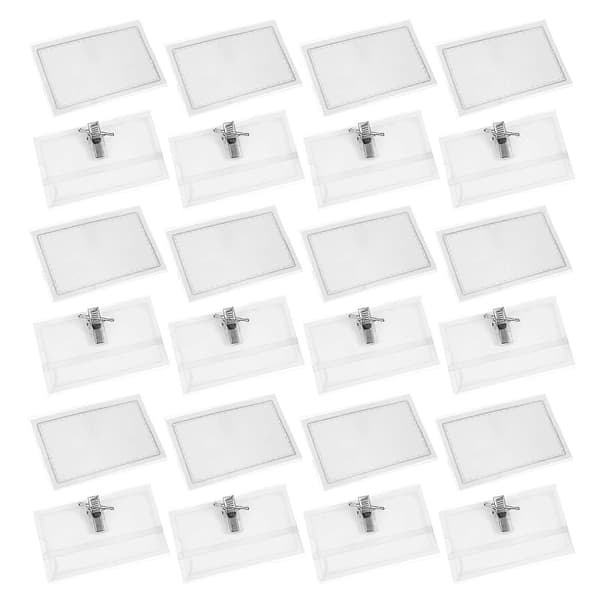 PVC navneskiltsholdere til opbevaring 50 stk. gennemsigtige studerendes navnekort