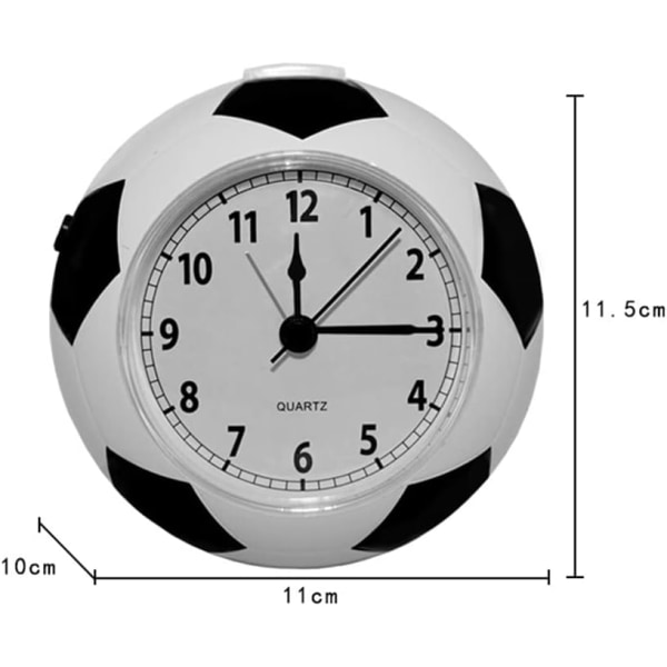 Jalkapalloherätyskello lapsille, pojille, makuuhuoneisiin, jalkapalloherätyskello opiskelijoille, lapsille, kodin sisustukseen, työpöydän jalkapalloherätyskello (ei paristoa), valkoinen