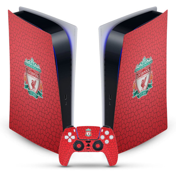 Fodboldklub Abstrakt Penselkunst Vinyl Frontplade Gaming Skin Decal Kompatibel Med PlayStation 5 PS5 Digital Edition Konsol & DualSense Controller06