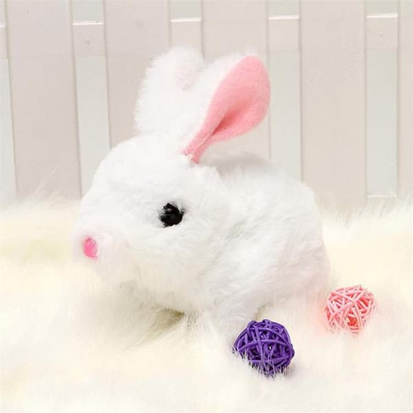Interactive Educational Stuffed Animal Rabbit, Hopping, Walking, and Talking Toy White