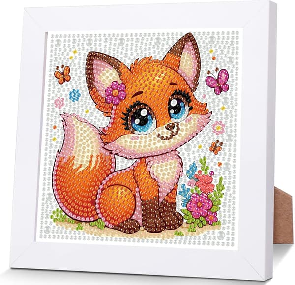 bleihum Fox Diamond Art Kits för barn 8-12 år med ram 7x7tum