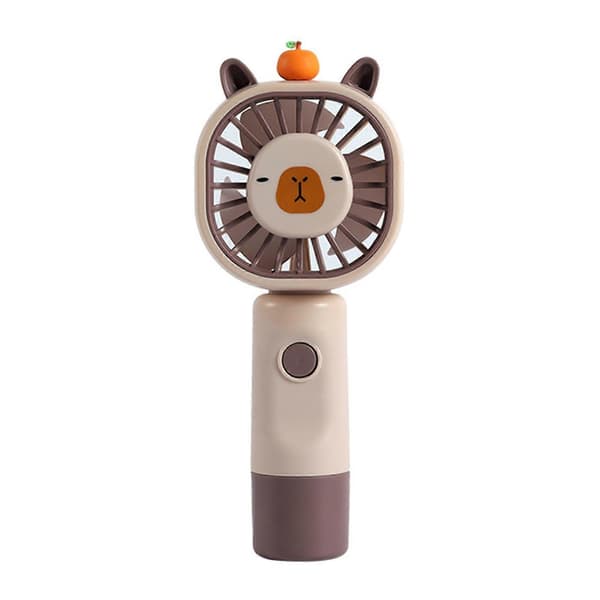 Capybara Håndholdt Ventilator – Multi Hastighed & Stille – til Kontor & Rejse – USB Genopladelig Bærbar Køling Light Brown