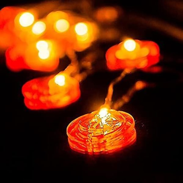 Utomhus 6m 40 LED Solcellssträngljus för Halloween, Utomhusdekoration för Fest, Halloween, Trädgård, Semester, Höst, Pumpa Lykta Varm Ljus