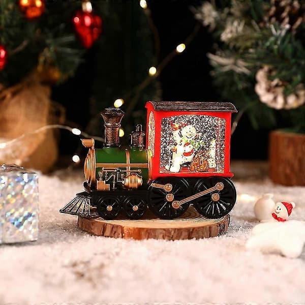 Christmas Snow Globe Lantern Train For Christmas Home Decor Gift Snowman bronze