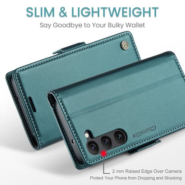 CASEME Galaxy S24 Etui RFID Slim Læder Grøn 77