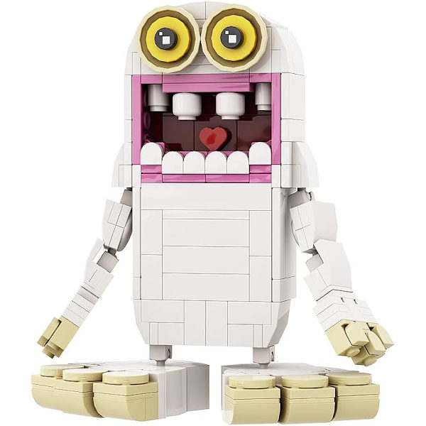 My Singings Rare Mammott Byggblock Set, Big Foot White Monsters Mammott Plushie Modell, Horror Spel Djur Plysch Figur Docka
