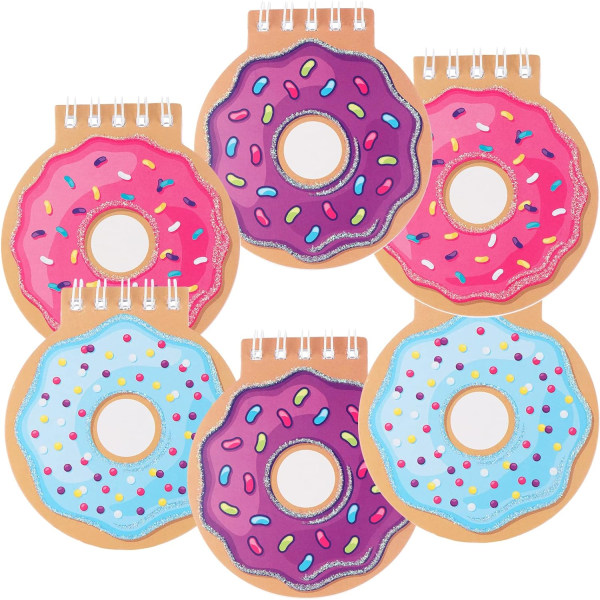 24 st Mini Spiral Notebook Söta Donut Notebook Födelsedag Anteckningsblock Kawaii Donut Memo Pad Anteckningsböcker för Barn Festgåvor  3.34x3.74 Tum