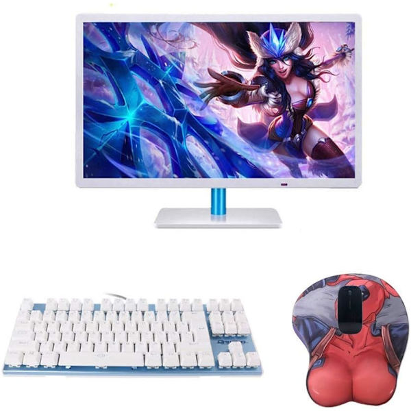 3D Anime Musmattor med handledsstöd i silikongel för spel (SS)