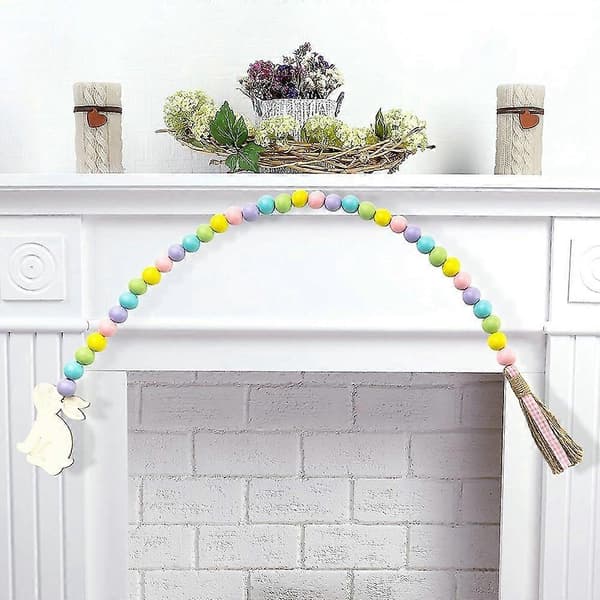 Påske treperlekrans Gårdshus Rustikk Vårperlekrans Bønne Boho Perler Lagdelt Brett Tilbehør