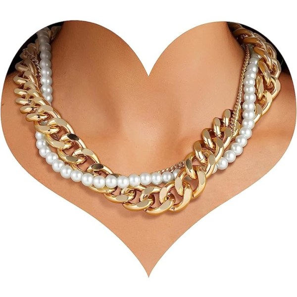 Guldbelagte halskæder til kvinder Trendy Retro Coin Pendant Guld Halskæde Dainty Chunky Link Chain Choker Halskæder til piger Smykker Fødselsdagsgaver