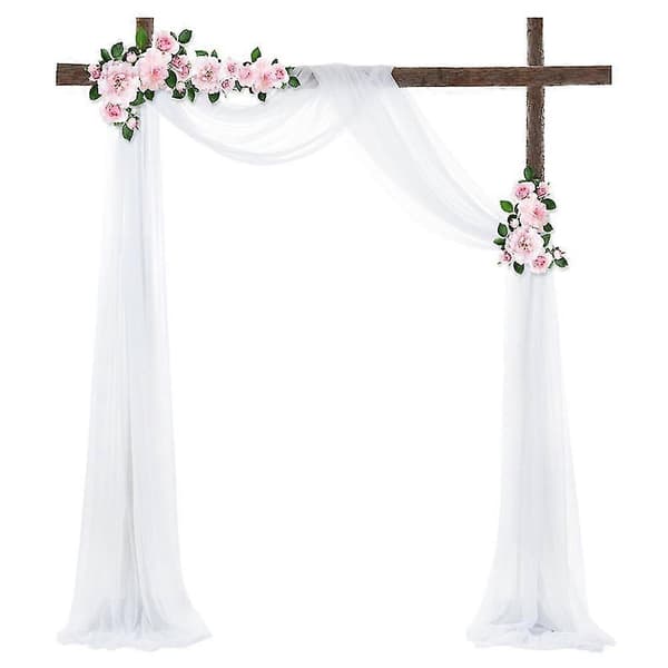 Bryllup h Draping Stoff 2 Paneler Draperi Bryllupsseremoni Mottakelsesdekorasjoner Brudedusj Dåpsbursdagsfest Dåpsbankettdekorasjon, 86