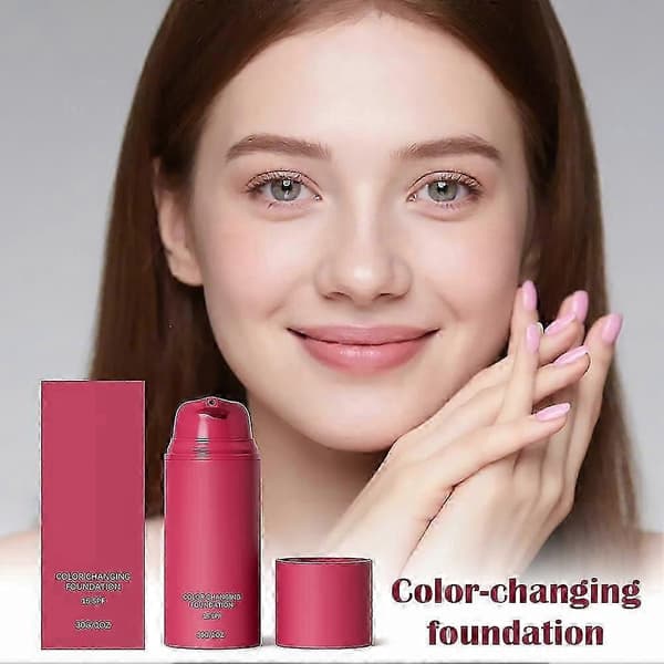 SmooColor Farveskiftende Foundation - Hudtone-tilpassende Flydende Foundation til Kvinder - 30ml