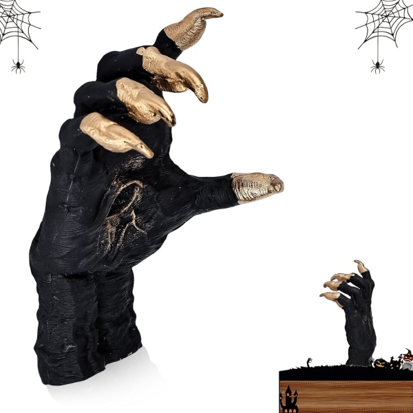 Resin Halloween Spooky Hand Staty,Häxhand,Harts hängande statyer,Hartsstatytillbehör,Retro Wall Art Handskulptur för hem,kontor,bar