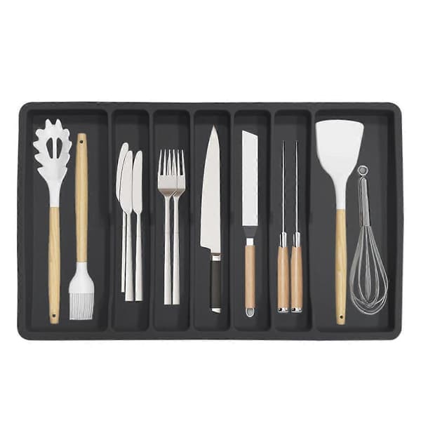 Silikon skuffeorganisator (57x35.5x3) Oppbevaringsstativ med flere rom