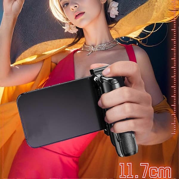 Oppgradert design Mini stativ Bluetooth bærbar teleskopisk multifunksjonell 360° rotasjon telefon selfie-pinne hvit B